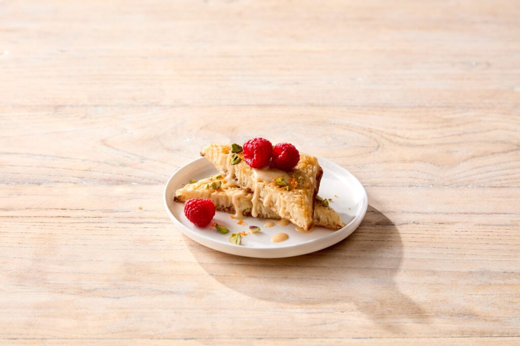 Spiced Custard Crumpet with Pecans & Mixed Berries