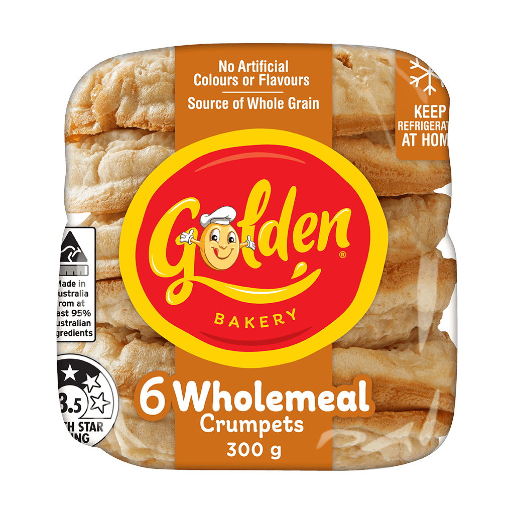 Golden Crumpet Rounds Wholemeal 6 Pack
