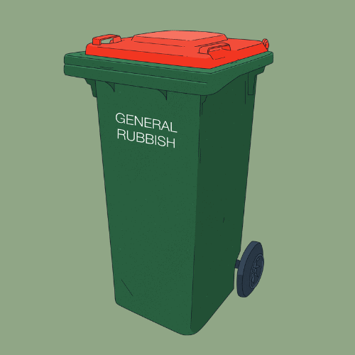 Place wrapper in the general rubbish bin